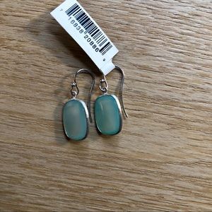 NWT Aqua Chalcedony Silver Earrings
